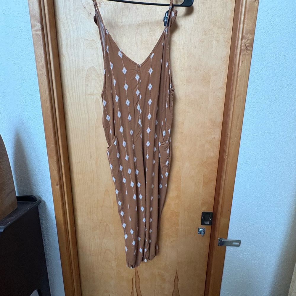 Brown Geometric Pattern Jumpsuit - image 6